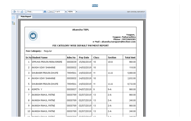 Different payment received reports